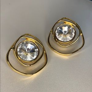 Art Deco Gold Tone Earrings